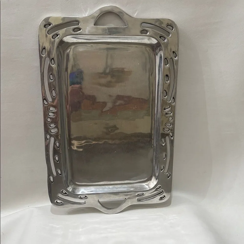 Holland Boone Polished Pewter Lead Tarnish Free Rectangular Tray 12 2/4 X 19